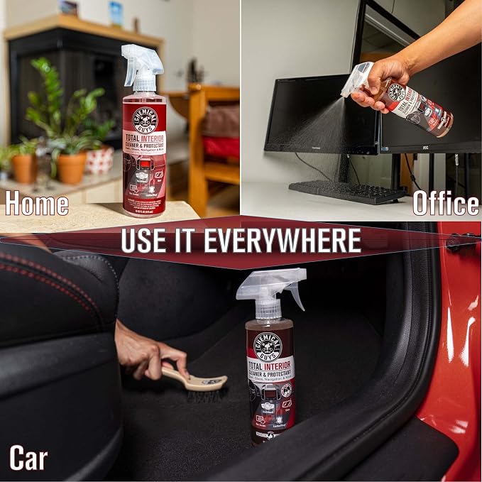 Chemical Guys Total Interior Cleaner & Protectant - Black Cherry, Car Cleaning Spray, Cleans and Protects Leather, Vinyl, Plastic, Rubber, and Glass, Safe for Trucks, SUVs, Jeeps, RVs & More - 16 oz