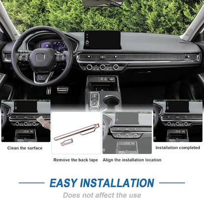 Carbon Fiber Center Console Dashboard Panel Cover AC Air Vent Cover Compatible with 2022-2026 11th Gen Honda Civic