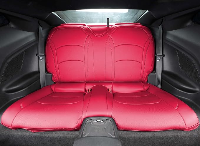 Seat Covers Custom Fit for Chevrolet Camaro 2016-2024 6th Gen Camaro LT LS RS SS ZL Coupe Model Faux Leather Vehicle Protect Cushion…