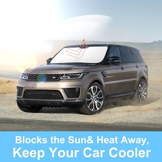 TINGLU Sun Shade for Land Rover Range Rover 2013-2021(Not Fit Range Rover Sport) Accessories Windshield Sun Shade Window Shade UV Rays Protection Sun Visor Cover