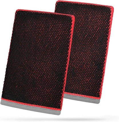 Tidy Monster 2 Pack Clay Bar Mitt for Car Detailing, Medium Grade Auto Magic Clay Towel, Scratch-Free and Paint Safe, for Cleaning Polishing Detailing Cars Paint, Glass, Wheels (Red)