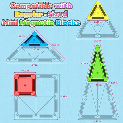 Magnetic Tiles Mini Travel Toddler Set, Magnetic Blocks Building Kids Toys & Games, Montessori Preschool Classroom Must Haves Educational Learning Sensory Toys for 3+ Year Old Boys Girls Birthday Gift