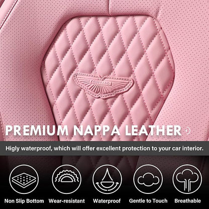 Coverado Seat Covers, Car Seat Covers Front Seats, Pink Car Seat Covers, Waterproof Auto Seat Covers, Seat Cushion, Front Seat Covers Leatherette Car Seat Protector Universal Fit Most Cars
