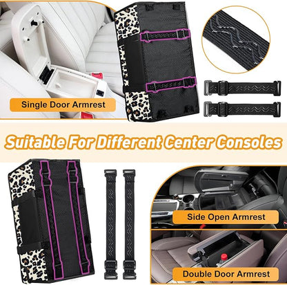 Portable Dog Car Seat for Small Dogs - Adjustable Safety Leash, Washable Cushion & Storage Pocket - Pet Booster Seat for Car Travel- Leopard