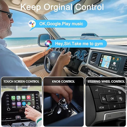 Wireless CarPlay Adapter 2026 Upgraded, Mini Design Converts Factory Wired to Wireless CarPlay, Plug & Play Auto Connect Fast Stable for iPhone iOS 10+ Cars 2015+ with USB C/A
