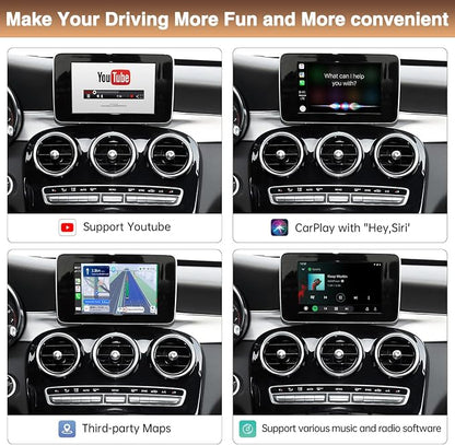 Wireless Carplay Retrofit Kit Decoder for Mercedes-Benz A B C E S V G GLE GLS NTG5.0 System 2015-2018 Support Bluetooth Mirrorlink Siri