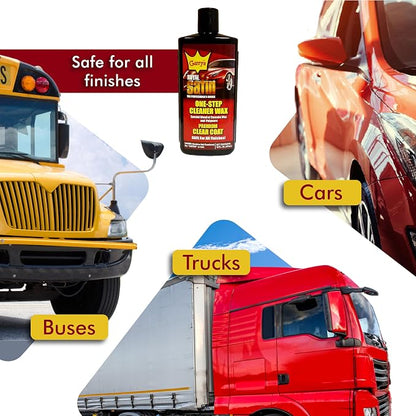 Experience Brilliance and Protection with Garry's Royal Satin One Step Automotive Cleaner Wax - Restores Shine, Removes Oxidation, Carnauba/Hydro-Polymers Formula - 16 Oz Liquid
