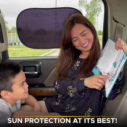 EcoNour Car Side Window Shade for Baby - 2 Pack | Car Window Shade for Sun Glare, Heat and UV Protection | Rear Side Window Sunshade for Privacy Blackout Car Accessories | Medium (20"x12")