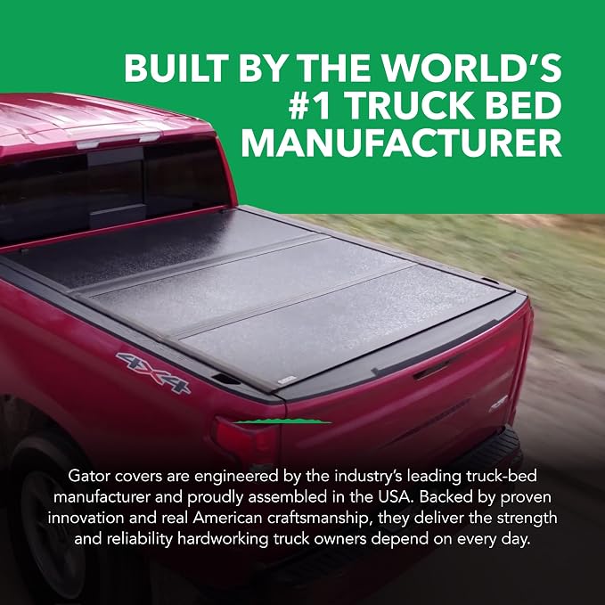 Gator EFX Hard Tri-Fold Truck Bed Tonneau Cover - Heavy-Duty Truck Bed Protection - Durable Aluminum Panels - Hard Folding Tonneau Cover - 2015-2020 Ford F-150 (incl. Raptor) - 6'7" Bed
