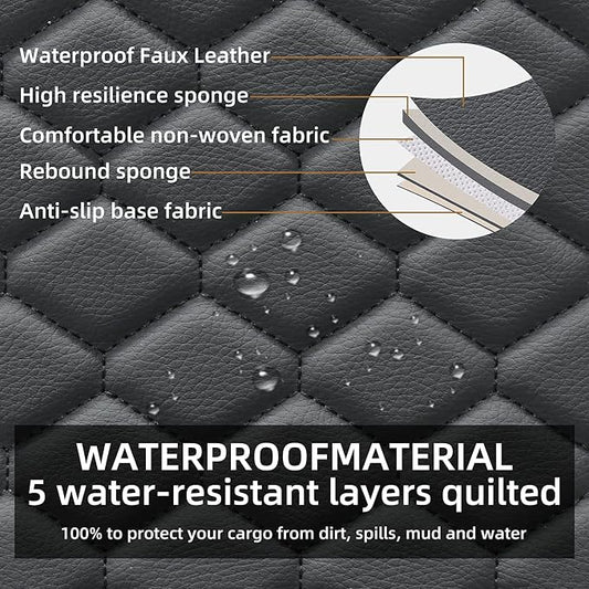 Elantrip 2PCs Front Car Seat Covers Leather Water Proof Seat Protector Universal fit for Most Cars SUVs and Trucks Black