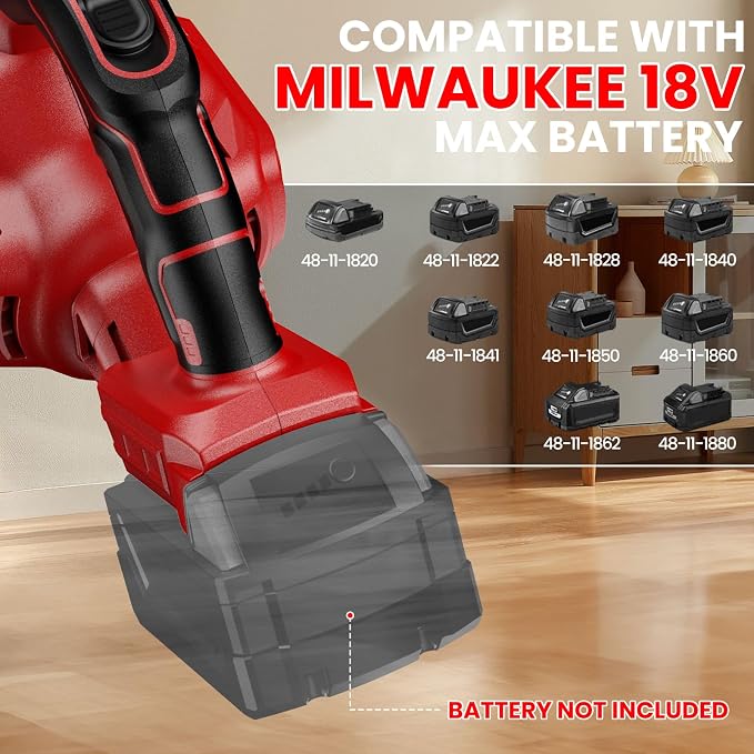Cordless Vacuum for Miwaukee Battery, 5 in 1 Lightweight Handheld Vacuum Cleaner with 500W Powerful Motor, 46 CFM Portable Hand Vacuum with Filtration HEPA for Floor, Carpet(Battery Not Included)