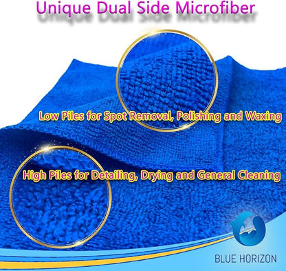 Microfiber Cleaning Towels, Pack of 24, Ultra Soft Plush Washcloth, All Purpose Premium Microfiber Detailing Cleaning Cloths Reusable Shop Towels (16" x 16", Royal Blue)