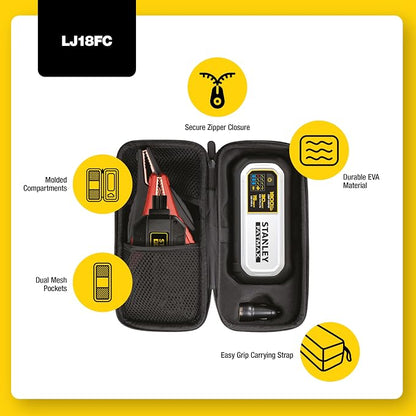 Stanley LJ18FC 1800 Peak Amp Lithium Jump Starter with USB Power and Carrying Case