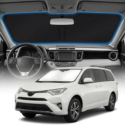 for Toyota Sienna Sun Shade Windshield Cover - Custom Fit Sienna Accessories 2011-2020 Sunshade Foldable UV Protection & Heat Shield Sun Visor Accessories