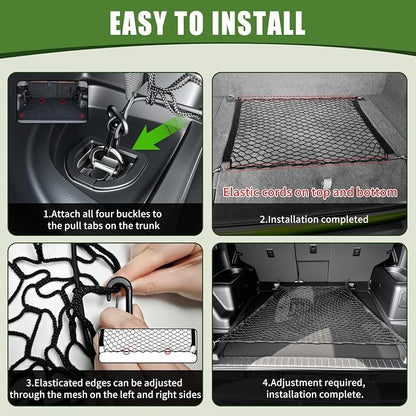 Trunk Cargo Net for 2010-2024 Toyota 4Runner 2 Row Model Only, Trunk Organizer Luggage Net Anti-Slip Rear Mesh Cargo Netting for 4 Runner SUV Accessories(Floor Style)