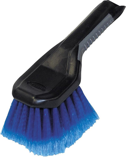 Automotive Body Brush with Super Soft Feathered Bristles, Scratch-Free Car Wash Brush for Wheels, Bumpers, Hulls & Body, All-Purpose Detailing Tool with Ergonomic Grip Handle, Black/Blue