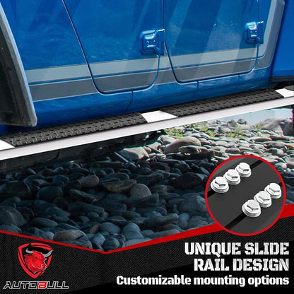 Crew Cab Running Boards Side Steps Compatible with 2019-2026 Chevy Silverado & GMC Sierra 1500 (Excl 2019 Ld/Lt), 2020-2026 2500 HD 3500 HD, Stainless Steel Step Bars