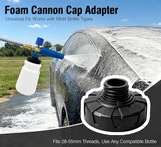 ESP Foam Cannon Adapter Converter 1 inch to 2.16inch, Leak-Proof Threaded Universal Connector, Anti-Slip for Most Foam Bottles & Nozzles