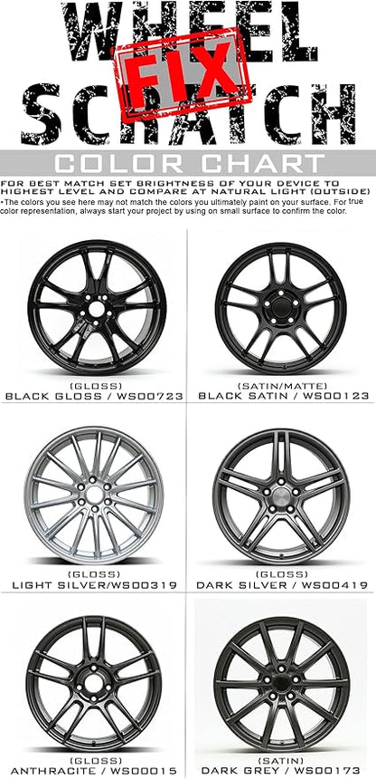 Wheel Scratch Fix® Dark Grey Magic Car Scratch Remover Pen - Alloy Wheel Touch Up Paint Pen for Cars, Curb Rash Removal with Fast-Drying & Long-Lasting OEM Finish, Vehicles Rim Repair Paint for Chip (Satin Dark Gray (Pen Only))