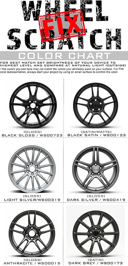 Wheel Scratch Fix® Gloss Black Magic Car Scratch Remover Pen - Alloy Wheel Touch Up Paint Pen for Cars, Curb Rash Removal with Fast-Drying & Long-Lasting OEM Finish, Vehicles Rim Repair Paint for Chip (Universal Gloss Black Wheel Paint (Pen Only))