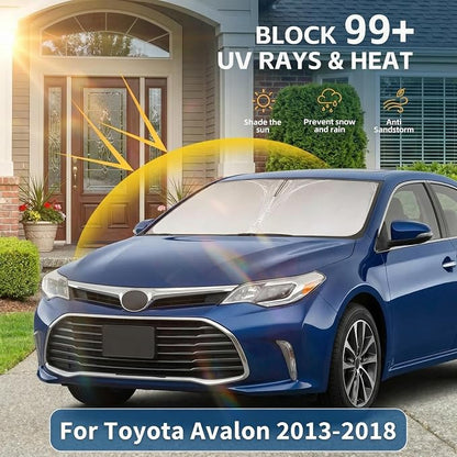Windshield Sun Shade for Toyota Avalon 2013-2018 Sunshade Front Window Shade Custom Fit Avalon Accessories Sun Visor Foldable Shade Blocks UV Rays Accessories