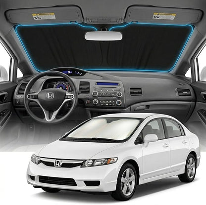 for Honda Civic Sun Shade Windshield Cover - Custom Fit Civic Accessories 2006-2015 Sunshade Foldable UV Protection & Heat Shield Sun Visor Accessories