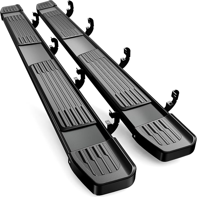AUTOSAVER88 6 Inches Running Boards Compatible with Chevy Silverado/GMC Sierra 2019-2026 1500, 2020-2026 2500HD 3500HD Crew Cab, Black Side Steps Stainless Steel Nerf Bars