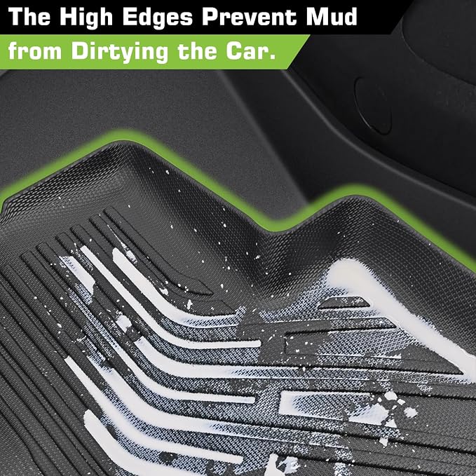 Floor Mats for Ford Edge 2007-2014 & Lincoln MKX 2007-2015, TPE Waterproof Non-Slip All Weather Protection Custom (Floor Mats & Cargo Liner & Backrest Mats)
