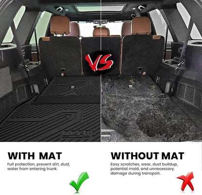 LASFIT Cargo Mat & Backrest Mats for Lincoln Aviator 2026 2025 2024 2023 2022 2021 2020, All Weather TPE Custom Fit Cargo Liner for Aviator Trunk Mat 2020-2026, Black, Easy to Clean