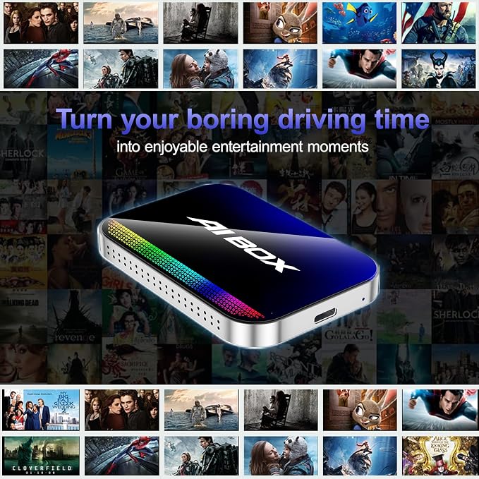 Wireless CarPlay & Android Auto Adapter, Magic AI Box with YouTube TikTok, Built-in Play Store and Screen Mirroring, Plug and Play Video Adapter for OEM Factory Wired CarPlay Vehicles