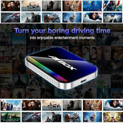 Wireless CarPlay & Android Auto Adapter, Magic AI Box with YouTube TikTok, Built-in Play Store and Screen Mirroring, Plug and Play Video Adapter for OEM Factory Wired CarPlay Vehicles