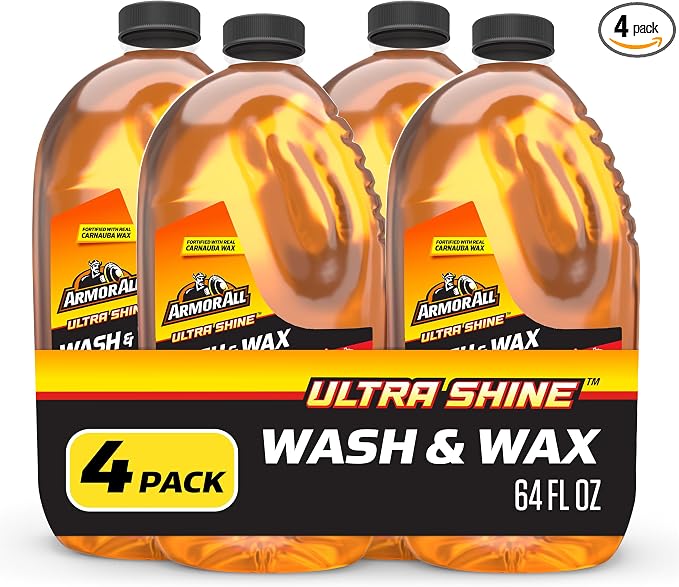 Armor All Ultra Shine Car Wash and Wax, Cleaning for Cars, Truck, Motorcycle, 64 Fl Oz, 4 Pack, 10346