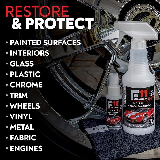 TopCoat F11 Car Polish & Sealer for Cars, Motorcycles, RVs and More – Water-Based Alternative to Ceramic Car Wax - 16 oz F11 Top Coat Spray Bottle