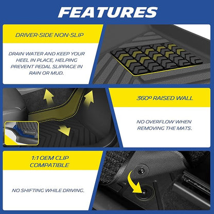 Michelin Floor Mats for 2024-2026 Subaru Crosstrek & Subaru Impreza, Custom Fit, Non-Slip, All-Weather TPE Liner, Not Fit Crosstrek Hybrid, Premier Series Crosstrek & Impreza 1st & 2nd Row