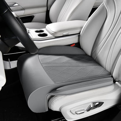 Coverado Car Seat Leg Support Cushion, Leather Car Seat Extender, Universal Leg Extender Cushions for Long Driving, Waterproof Leg Extension Support Pad Car Seat Cushions for Most Cars (Update,Gray)