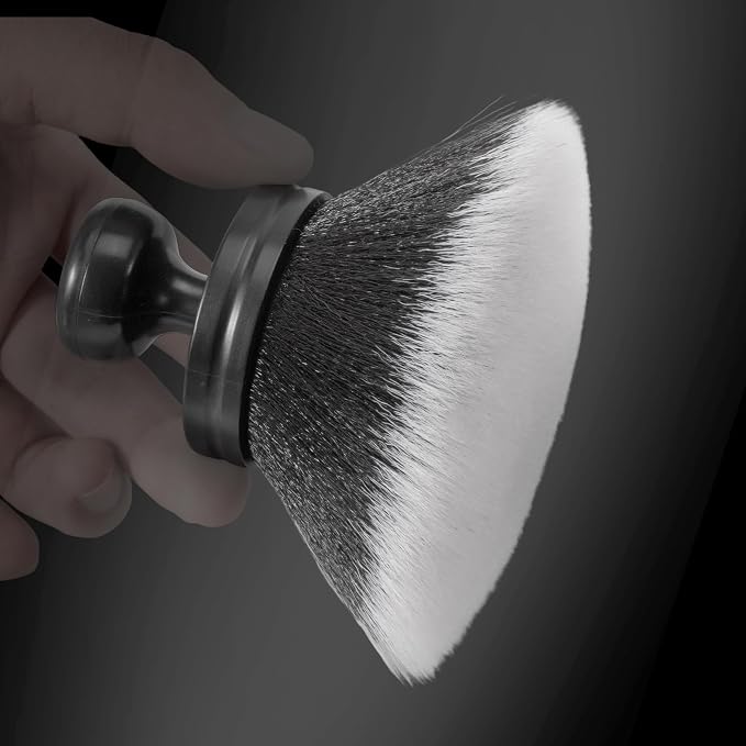 BABYSHEEP Ultra Soft Bristles Detailing Brush -Synthetic Brush, Car Detail Brush, 5.0 Inch Diameter Covers Large Area Inside or Outside Vehicles (Black-Grey)