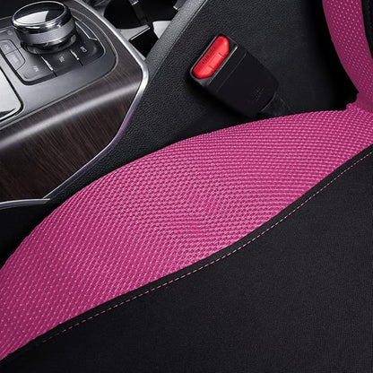 Flying Banner Butterfly car seat Covers ful Set Fashion Universal Lady Woman Female Rear Bench Split Colorized (2 Fronts, Pink)