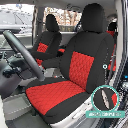 FH Group Custom Fit Car Seat Covers Specifically Made for 2011-2020 Toyota Sienna 7-8 Seater with Ultraflex Neoprene Water Resistant Automotive Seat Covers - Front Set Red