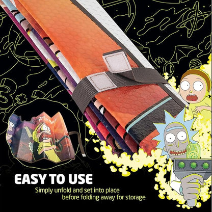 Rick and Morty Car Windshield Sun Shade Accordion Style Sunshade for Car Window Cartoon Car Sun Shade Rick and Morty Car Accessories