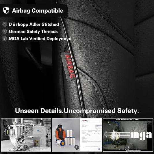 EKR Rav4 Seat Covers Custom Fit for Toyota Rav4 (Hybrid) SE/XSE & (PHEV) GR Sport 2026, Car Seat Cover Full Set for SUV,Factory-Style Interior Upgrade, Easy-Wipe Protection,Faux Leather(Black)