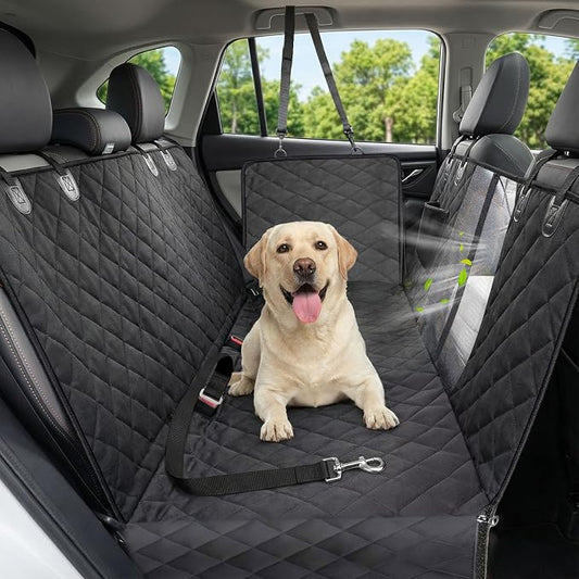 Victoper Dog Car Seat Cover, Heavy Durable Dog Seat Cover for Back Seat, 100% Waterproof Scratch Proof Nonslip Dog Hammock for Car with Side Flap, Pet Back Seat Covers Large 60" W x 64" L