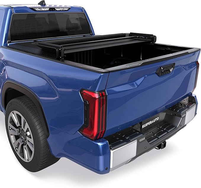 KUIPERAUTO Soft Tri Truck Bed Tonneau Cover Compatible for 2005-2015 Toyota Tacoma 5ft Bed (incl Utility Track System
