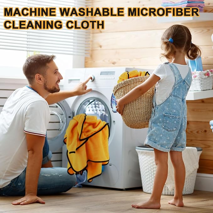 Tallew 80 Pcs Yellow Microfiber Towels: 16"x16" Microfiber Drying Towels Bulk Micro Fiber Car Cleaning Cloth for Cars Drying Washing Polishing Cleaning Household Supplies