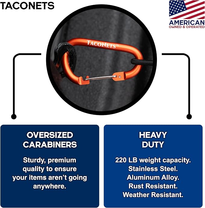 TacoNets Envelope Cargo Net for Ford Maverick - Fits 2022-Current - Upgraded 5mm Bungee - Integrated Storage Bag - Heavy Duty Carabiners - Designed in USA