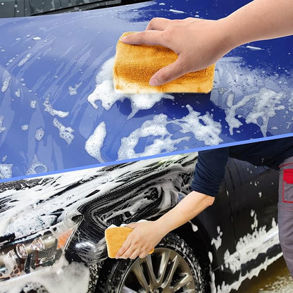 Tallew 12 Pack Microfiber Applicator Pad Microfiber Sponge for Car Include Round Wax Microfiber Applicator Rectangle Car Drying Towel Exterior Auto Detailing Kit for Cleaning (Orange)