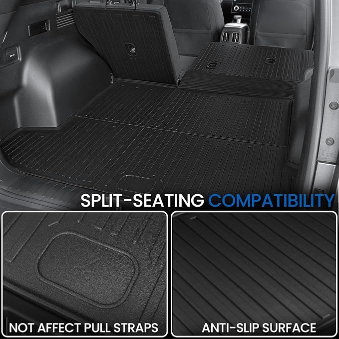 Floor Mats Set for Hyundai Tucson 2022-2025 2026 Hybrid Version (Not fit Gas and PHEV), All Weather TPE Cargo Liner Backrest Mat Trunk Mat Door Sill Guards Accessories