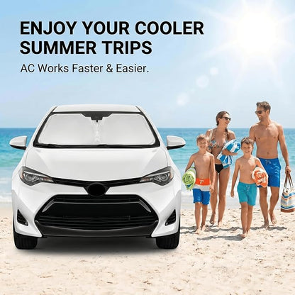 for Toyota Corolla 2014-2019 Windshield Sun Shade - Custom Fit Front Window Shade Corolla Accessories Sun Visor Foldable Shade Blocks UV Rays Summer Must Have Car Accessories
