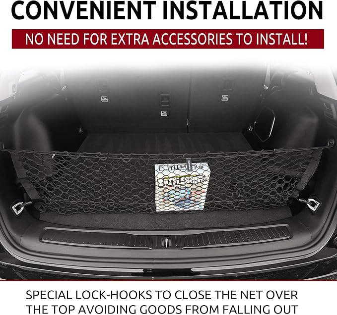 Envelope Style Elastic Trunk Mesh Cargo Net for Jeep Grand Cherokee 5 Seats 2022-2026 - Premium Trunk Organizer and Storage - Luggage Net for SUV - Best Car Organizer for Jeep Grand Cherokee