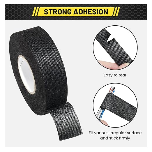 Oyviny Electrical Wire Harness Cloth Tape - 1 Inch x 50 Feet, Self-Adhesive, Noise Dampening, For Automobile, Engine & Audio Wiring