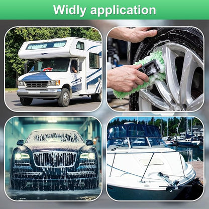 Vesici 1 Pcs Car Wash Brush Head with Soft Detailing Bristle Flow Thru Car Cleaning Brush Exterior Cars Wash Equipment for Auto Truck RV Boat Camper Washing, 10 Inch (Green)
